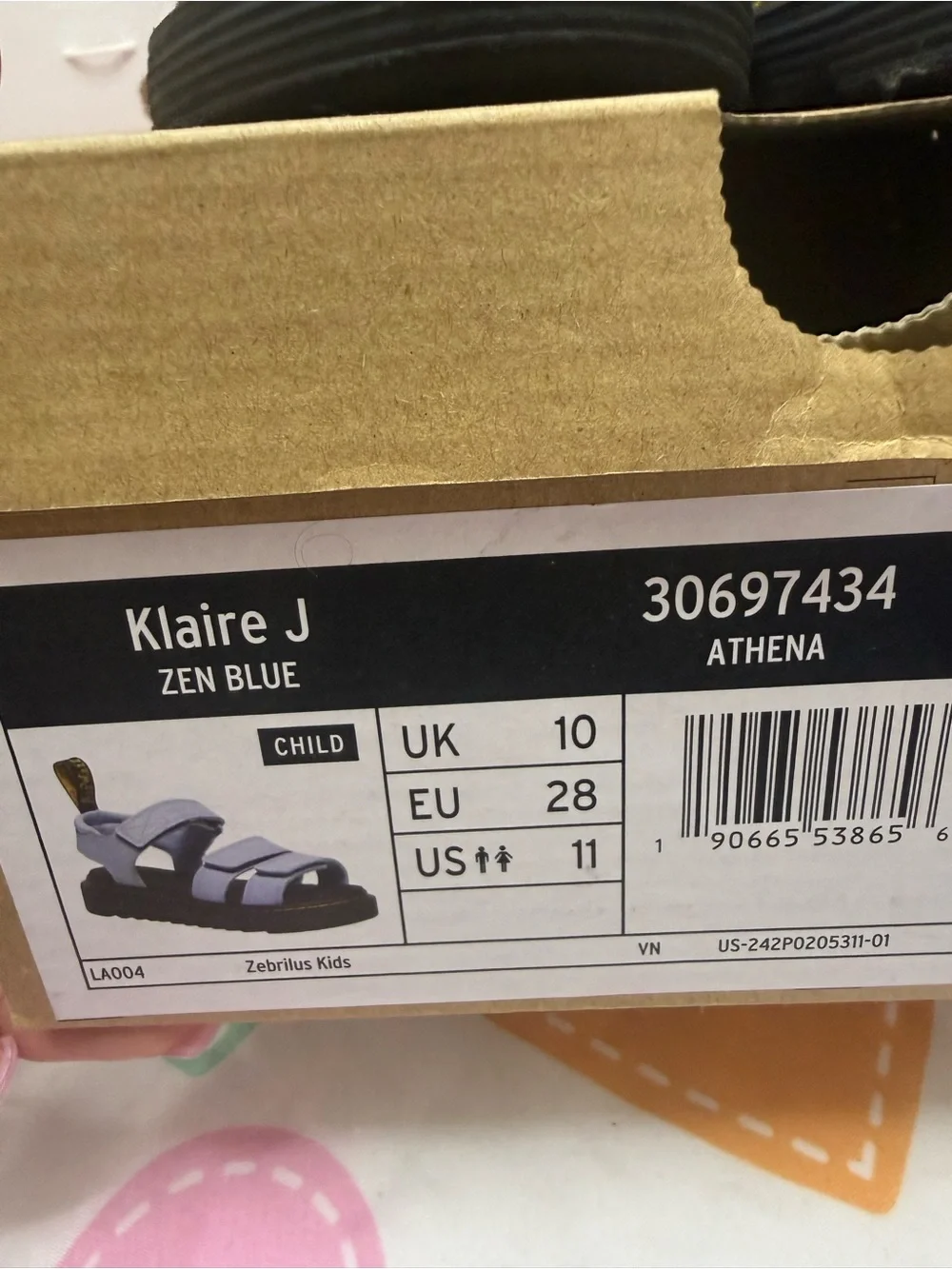 Dr. Martens Kids' Lavender Leather Triple-Strap Sandals